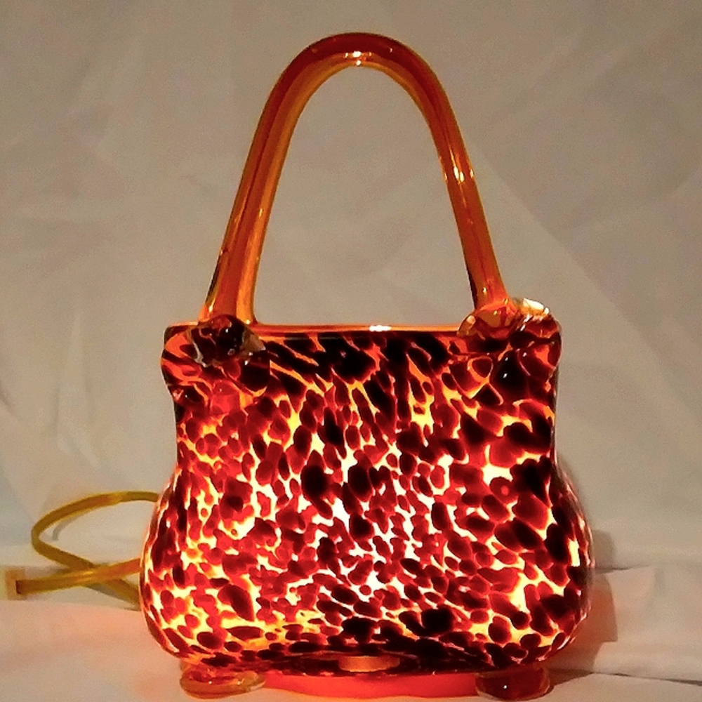 Amber Leopard 9” Table lamp